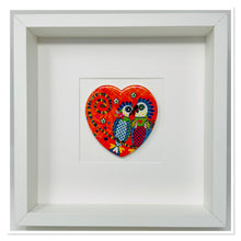 Load image into Gallery viewer, Ceramic Orange Love Heart Parrots Art Picture Frame