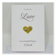 Load image into Gallery viewer, Fiancé Locked In Love Personalised Card - A5