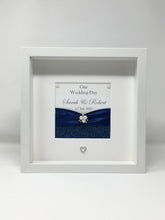 Load image into Gallery viewer, Wedding Day Ribbon Frame - Navy Pebble