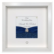 Load image into Gallery viewer, Wedding Day Ribbon Frame - Navy Pebble