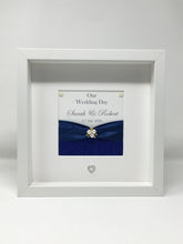 Load image into Gallery viewer, Wedding Day Ribbon Frame - Navy Glitter