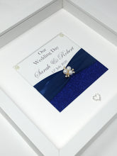 Load image into Gallery viewer, Wedding Day Ribbon Frame - Navy Glitter