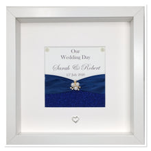 Load image into Gallery viewer, Wedding Day Ribbon Frame - Navy Glitter