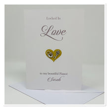 Load image into Gallery viewer, Fiancé Locked In Love Personalised Card - A5
