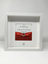 Load image into Gallery viewer, Wedding Day Ribbon Frame - Red Glitter