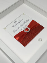 Load image into Gallery viewer, Wedding Day Ribbon Frame - Red Glitter