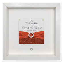 Load image into Gallery viewer, Wedding Day Ribbon Frame - Red Glitter