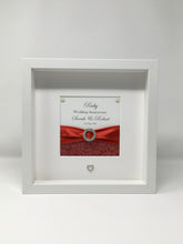 Load image into Gallery viewer, 40th Ruby 40 Years Wedding Anniversary Ribbon Frame - Pebble