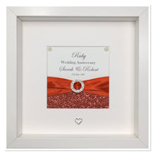 Load image into Gallery viewer, 40th Ruby 40 Years Wedding Anniversary Ribbon Frame - Pebble