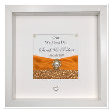 Load image into Gallery viewer, Wedding Day Ribbon Frame - Copper Orange Pebble