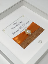 Load image into Gallery viewer, Wedding Day Ribbon Frame - Copper Orange Glitter
