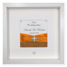 Load image into Gallery viewer, Wedding Day Ribbon Frame - Copper Orange Glitter