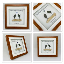 Load image into Gallery viewer, 65th Blue Sapphire 65 Years Wedding Anniversary Frame - Pebble Birds