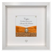 Load image into Gallery viewer, 22nd Copper 22 Years Wedding Anniversary Ribbon Frame - Pebble