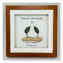 Load image into Gallery viewer, 60th Diamond 60 Years Wedding Anniversary Frame - Pebble Birds