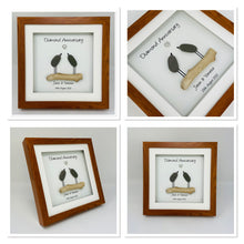 Load image into Gallery viewer, 60th Diamond 60 Years Wedding Anniversary Frame - Pebble Birds