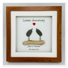Load image into Gallery viewer, 3rd Leather 3 Years Wedding Anniversary Frame - Pebble Birds