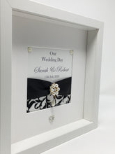 Load image into Gallery viewer, Wedding Day Ribbon Frame - Black Flocked