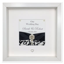 Load image into Gallery viewer, Wedding Day Ribbon Frame - Black Flocked