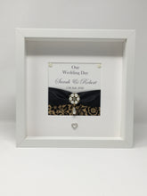 Load image into Gallery viewer, Wedding Day Ribbon Frame - Gold Flocked