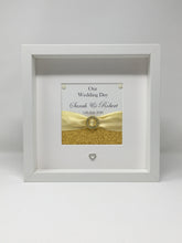 Load image into Gallery viewer, Wedding Day Ribbon Frame - Yellow Gold Pebble