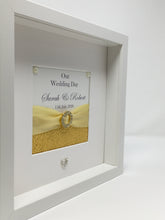 Load image into Gallery viewer, Wedding Day Ribbon Frame - Yellow Gold Pebble