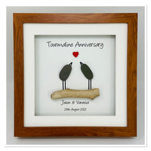 Load image into Gallery viewer, 38th Tourmaline 38 Years Wedding Anniversary Frame - Pebble Birds