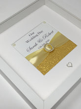 Load image into Gallery viewer, Wedding Day Ribbon Frame - Yellow Gold Pebble
