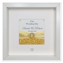 Load image into Gallery viewer, Wedding Day Ribbon Frame - Yellow Gold Pebble