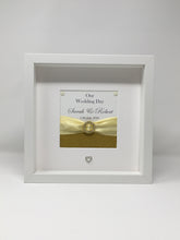 Load image into Gallery viewer, Wedding Day Ribbon Frame - Yellow Gold Glitter
