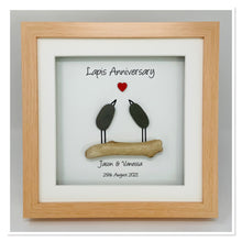 Load image into Gallery viewer, 32nd Lapis 32 Years Wedding Anniversary Frame - Pebble Birds