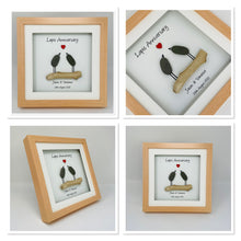 Load image into Gallery viewer, 32nd Lapis 32 Years Wedding Anniversary Frame - Pebble Birds