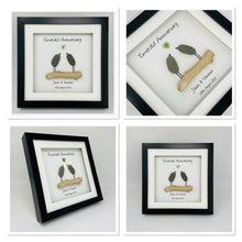 Load image into Gallery viewer, 55th Emerald 55 Years Wedding Anniversary Frame - Pebble Birds
