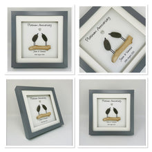 Load image into Gallery viewer, 70th Platinum 70 Years Wedding Anniversary Frame - Pebble Birds