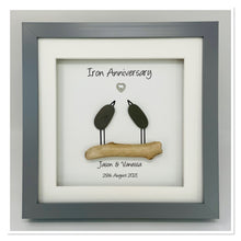 Load image into Gallery viewer, 6th Iron 6 Years Wedding Anniversary Frame - Pebble Birds