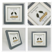 Load image into Gallery viewer, 6th Iron 6 Years Wedding Anniversary Frame - Pebble Birds