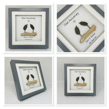 Load image into Gallery viewer, 11th Steel 11 Years Wedding Anniversary Frame - Pebble Birds