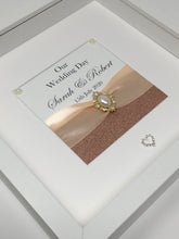 Load image into Gallery viewer, Wedding Day Ribbon Frame - Coral Glitter