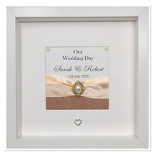 Load image into Gallery viewer, Wedding Day Ribbon Frame - Coral Glitter