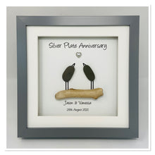 Load image into Gallery viewer, 23rd Silver Plate 23 Years Wedding Anniversary Frame - Pebble Birds