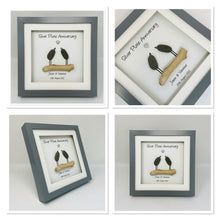 Load image into Gallery viewer, 23rd Silver Plate 23 Years Wedding Anniversary Frame - Pebble Birds