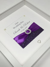 Load image into Gallery viewer, Wedding Day Ribbon Frame - Purple Pebble
