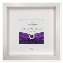 Load image into Gallery viewer, Wedding Day Ribbon Frame - Purple Pebble