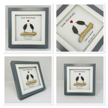 Load image into Gallery viewer, 4th Linen 4 Years Wedding Anniversary Frame - Pebble Birds
