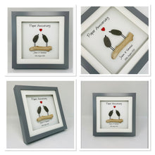 Load image into Gallery viewer, 1st Paper 1 Year Wedding Anniversary Frame - Pebble Birds