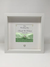 Load image into Gallery viewer, Wedding Day Ribbon Frame - Mint Green Pebble