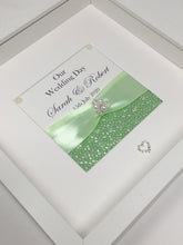 Load image into Gallery viewer, Wedding Day Ribbon Frame - Mint Green Pebble