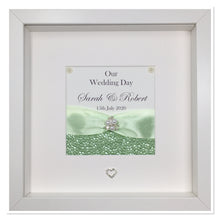 Load image into Gallery viewer, Wedding Day Ribbon Frame - Mint Green Pebble
