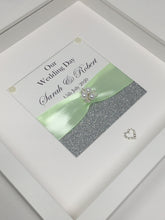 Load image into Gallery viewer, Wedding Day Ribbon Frame - Mint Green Glitter
