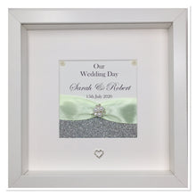 Load image into Gallery viewer, Wedding Day Ribbon Frame - Mint Green Glitter